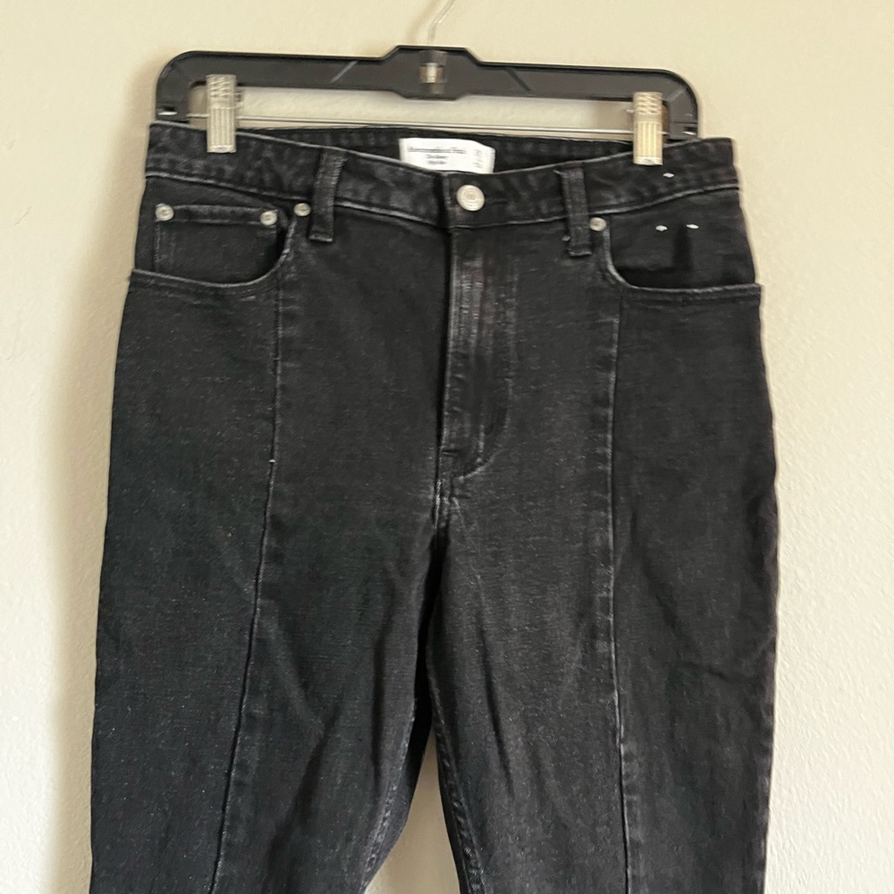 Abercrombie Fitch The Skinny High Rise Black Jeans Ankle Slit Curve Love 29 8XS - Picture 3 of 8